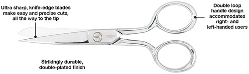 Gingher Knife Edge Sewing Scissors 5"-W/Leather Sheath - 01005278 Gingher Knife Edge Sewing Scissors 5"-W/Leather Sheath - 01005278