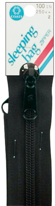 Coats Plastic Sleeping Bag Separating Zipper 100"-Black -F55 100-2