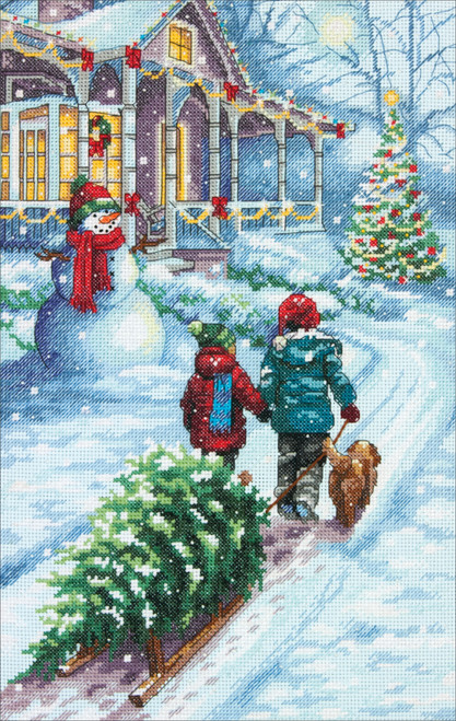 Dimensions Counted Cross Stitch Kit 9"X14"-Christmas Tradition (14 Count) - 70-08960