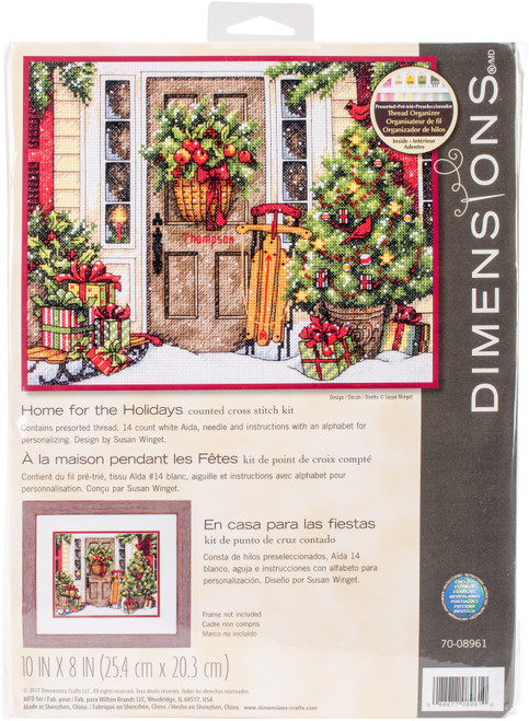 Dimensions Counted Cross Stitch Kit 10"X8"-Home For The Holiday (14 Count) 70-08961 - 088677089610