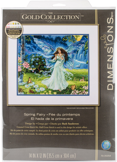 Dimensions Gold Collection Counted Cross Stitch Kit 14"X12"-Spring Fairy (16 Count) 70-35354 - 088677353544