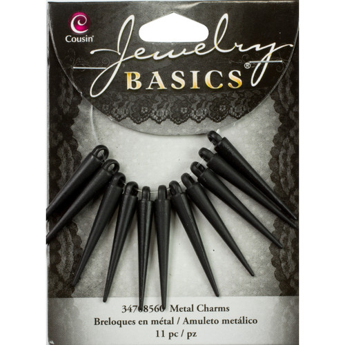 Cousin Jewelry Basics Metal Charms-Black Spikes 11/Pkg A50026N9-8560 - 016321088870