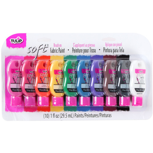 Tulip Soft Brush On Fabric Paint 1oz 10/Pkg-Assorted - 31653 - 017754316530