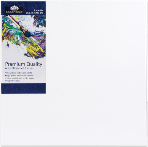 Royal Langnickel essentials(TM) Premium Stretched Canvas-8"x8" - CNV88 - 090672077561