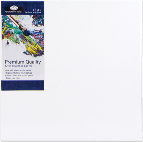 Royal Langnickel essentials(TM) Premium Stretched Canvas-8"X8" -CNV88 - 090672077561
