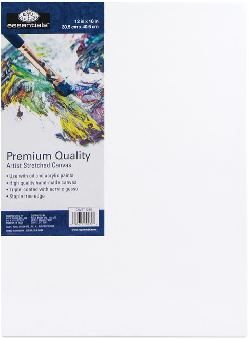 Royal Langnickel essentials(TM) Premium Stretched Canvas-12"X16" - CNV1216 - 090672009326 Royal Langnickel essentials(TM) Premium Stretched Canvas-12"X16" - CNV1216 - 090672009326