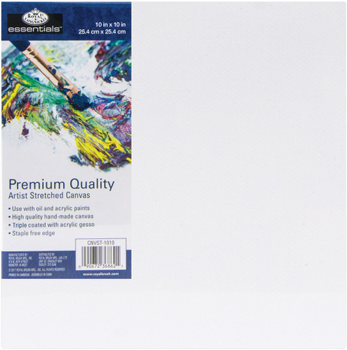 Royal Langnickel essentials(TM) Premium Stretched Canvas-10"x10" - CNV1010 - 090672368621