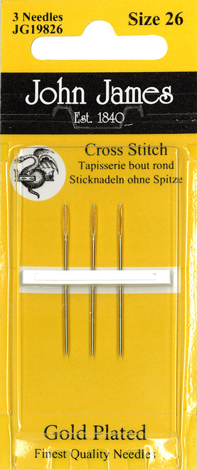 John James Gold Tapestry Hand Needles-Size 26 3/Pkg JG198-26 - 783932201140