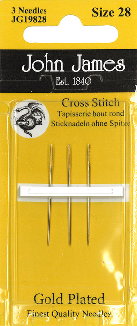 John James Gold Tapestry Hand Needles-Size 28 3/Pkg - JG198-28 - 783932201157