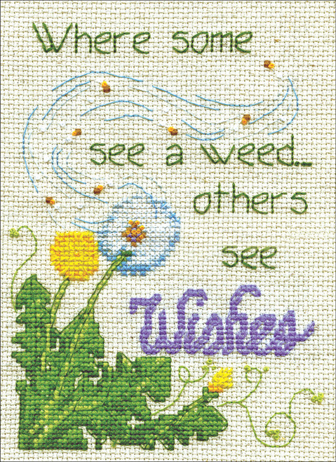 Design Works Counted Cross Stitch Kit 5"X7"-Dandelion Wishes (14 Count) - 2959 Design Works Counted Cross Stitch Kit 5"X7"-Dandelion Wishes (14 Count) - 2959