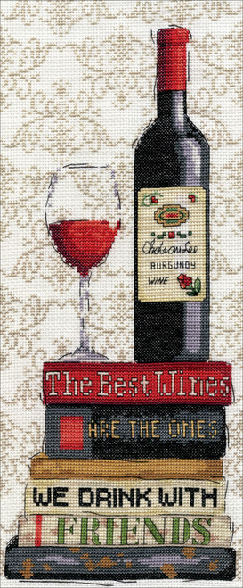 Design Works Counted Cross Stitch Kit 5"X7"-Red Wine (14 Count) 2982