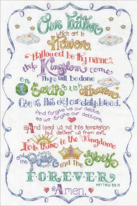 Design Works Counted Cross Stitch Kit 12"X18"-Lord's Prayer (14 Count) 2974