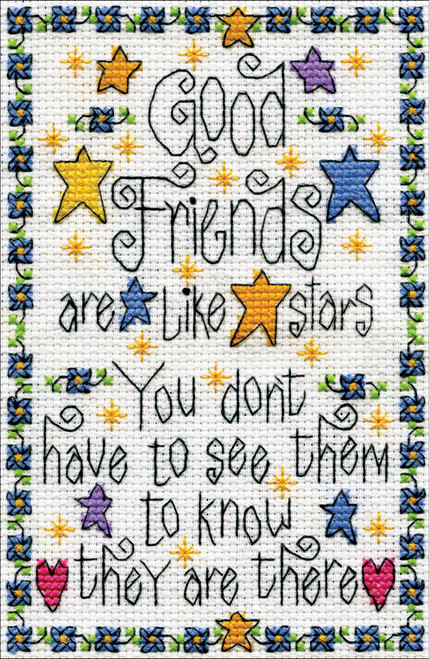 Design Works Counted Cross Stitch Kit 5"X7"-Good Friends (14 Count) - 3226 Design Works Counted Cross Stitch Kit 5"X7"-Good Friends (14 Count) - 3226