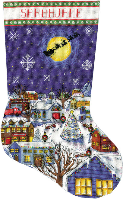 Design Works Counted Cross Stitch Stocking Kit 17" Long-Christmas Eve (14 Count) - DW5197 Design Works Counted Cross Stitch Stocking Kit 17" Long-Christmas Eve (14 Count) - DW5197