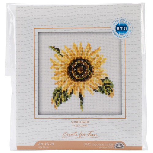 RTO Counted Cross Stitch Kit 4"X4"-Sunflower (14 Count) H170 - 4603643015729