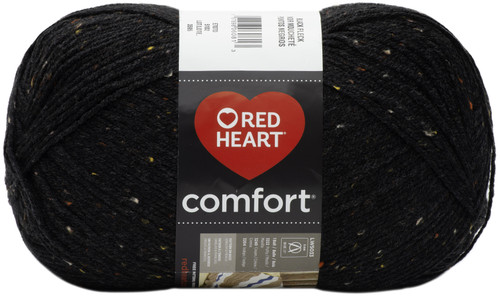 Red Heart Comfort Yarn-Black Fleck - E707D-5102 - 067898060813
