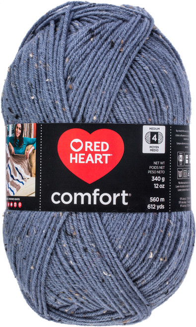 Red Heart Comfort Yarn-Denim Fleck - E707D-5103 - 067898060820 Red Heart Comfort Yarn-Denim Fleck - E707D-5103 - 067898060820
