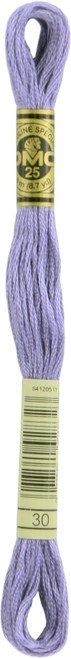12 Pack DMC 6-Strand Embroidery Cotton 8.7yd-Medium Light Blueberry 117-30 - 077540928323