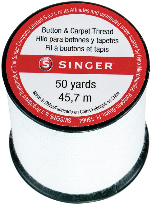 Singer Button & Carpet Thread 50yd-White 67100