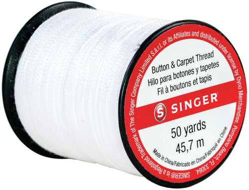 Singer Button & Carpet Thread 50yd-White 67100