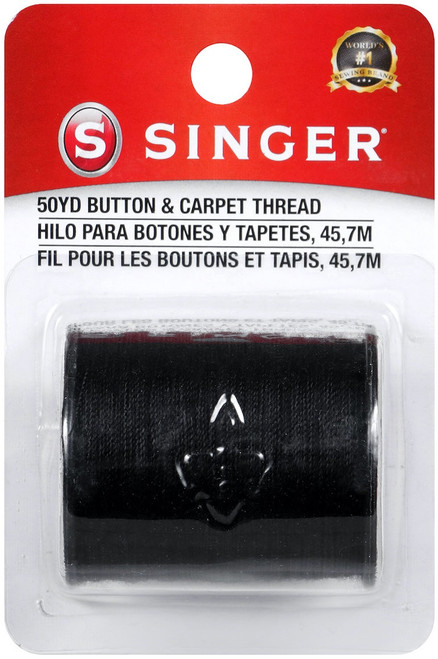 Singer Button & Carpet Thread 50yd-Black -67110 - 075691671105