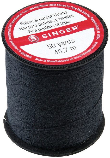 Singer Button & Carpet Thread 50yd-Black -67110