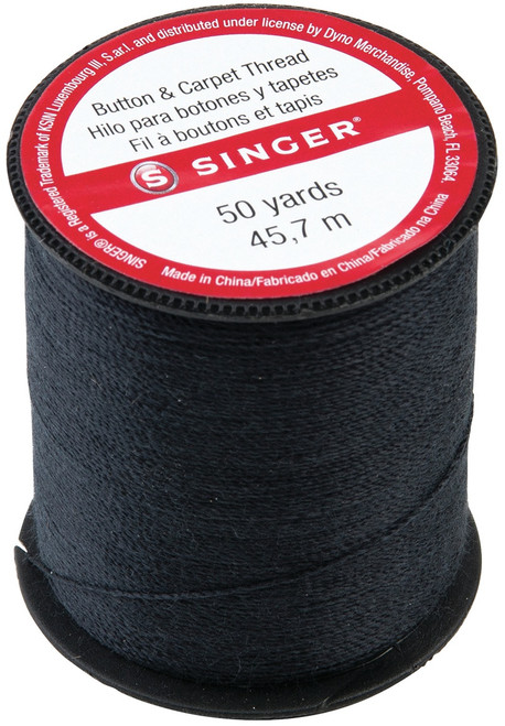 Singer Button & Carpet Thread 50yd-Black - 67110