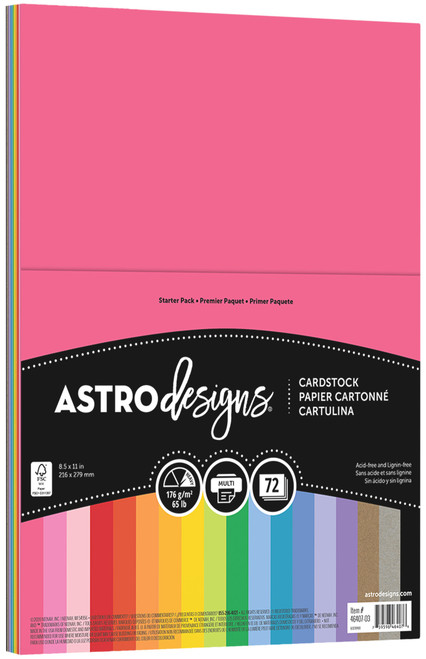 Neenah Astrodesigns Cardstock Pack 8.5"X11" 72/Pkg-18 Bold & Vivid Colors - 4640703 Neenah Astrodesigns Cardstock Pack 8.5"X11" 72/Pkg-18 Bold & Vivid Colors - 4640703