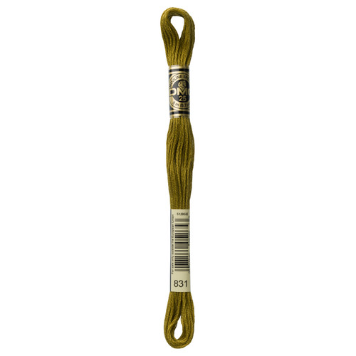 12 Pack - DMC 6-Strand Embroidery Cotton 8.7yd-Medium Golden Olive - 117-831 - 077540052653