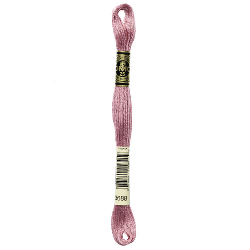 12 Pack - DMC 6-Strand Embroidery Cotton 8.7yd-Medium Mauve - 117-3688 - 077540053919