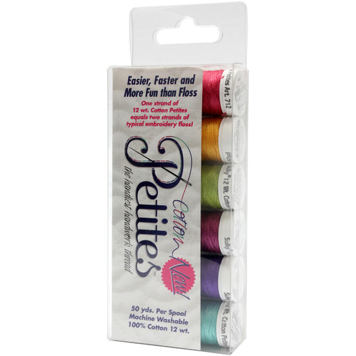 Sulky Sampler 12wt Cotton Petites 6/Pkg-Bright Colors Assortment 712-13