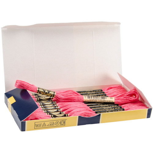 12 Pack DMC 6-Strand Embroidery Cotton 8.7yd-Geranium 117-956