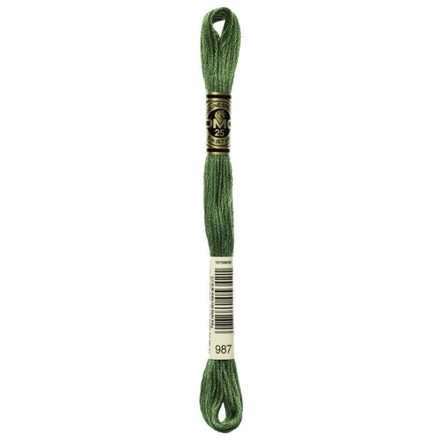 12 Pack - DMC 6-Strand Embroidery Cotton 8.7yd-Dark Forest Green - 117-987 - 077540053421