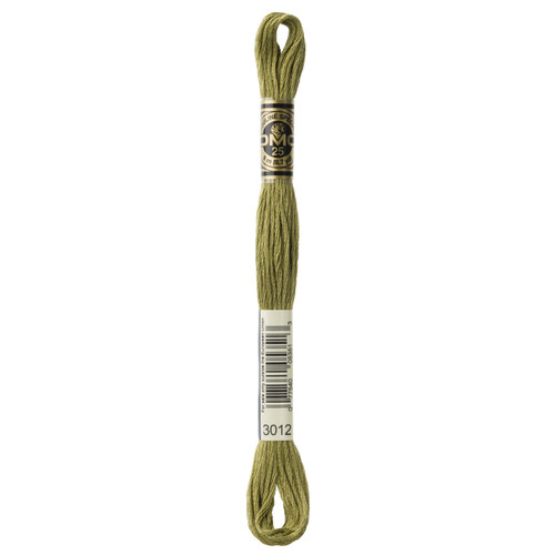 12 Pack - DMC 6-Strand Embroidery Cotton 8.7yd-Medium Khaki Green - 117-3012 - 077540053513