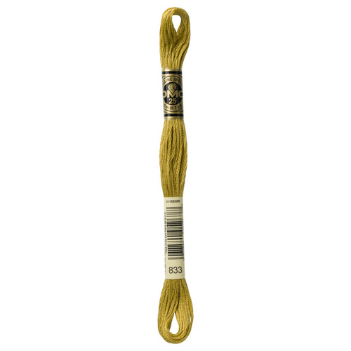 12 Pack - DMC 6-Strand Embroidery Cotton 8.7yd-Light Golden Olive - 117-833 - 077540052677