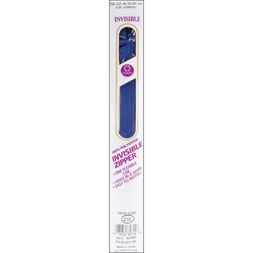Coats Invisible Zipper 20" To 22"-Admiral - F84 22-4190 - 073650827228