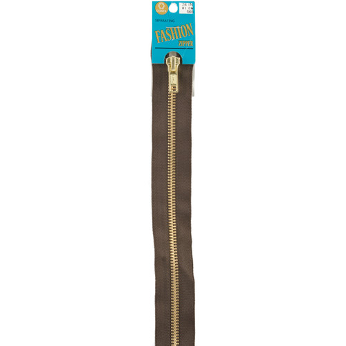 Coats Fashion Metal Brass Separating Zipper 24"-Cloister Brown - F25F 24-56B - 073650811890