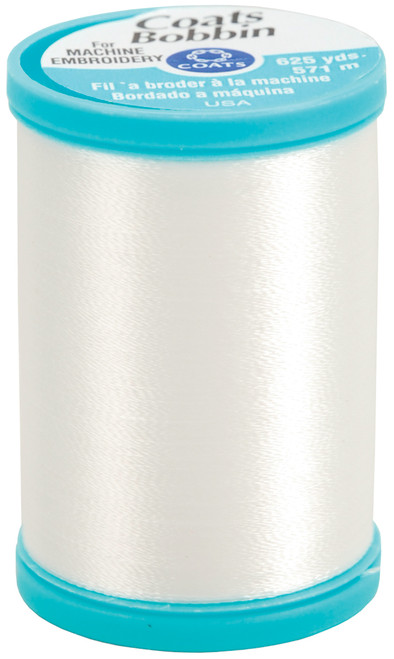 Coats Polyester Bobbin Thread 625yd-White - S978-0100 - 073650797811