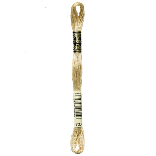 12 Pack - DMC 6-Strand Embroidery Cotton 8.7yd-Very Light Tan - 117-738 - 077540052127