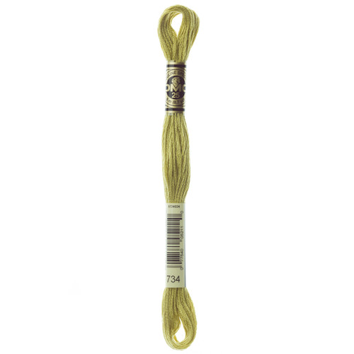 12 Pack - DMC 6-Strand Embroidery Cotton 8.7yd-Light Olive Green - 117-734 - 077540052110