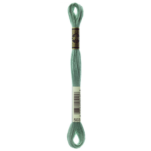 12 Pack DMC 6-Strand Embroidery Cotton 8.7yd-Medium Blue Green 117-503 - 077540051458