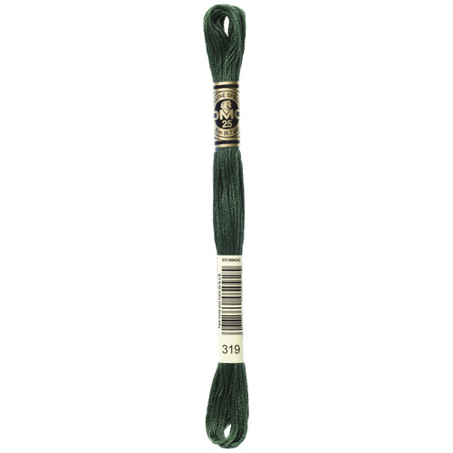 12 Pack - DMC 6-Strand Embroidery Cotton 8.7yd-Very Dark Pistachio Green - 117-319 - 077540050925