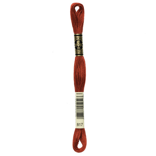 12 Pack - DMC 6-Strand Embroidery Cotton 8.7yd-Very Dark Coral Red - 117-817 - 077540052523