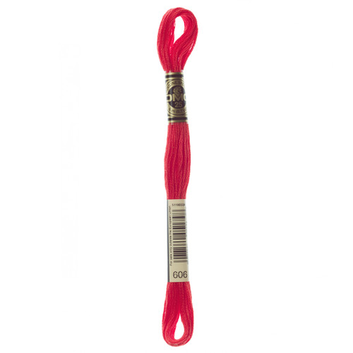 12 Pack - DMC 6-Strand Embroidery Cotton 8.7yd-Bright Orange Red - 117-606 - 077540051748