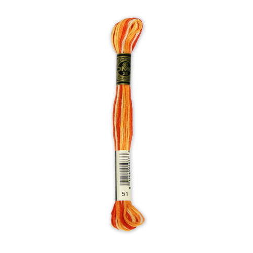 12 Pack - DMC 6-Strand Embroidery Cotton 8.7yd-Variegated Burnt Orange - 117-51 - 077540050376