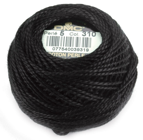DMC Pearl Cotton Ball Size 5 53yd-Black - 116 5-310