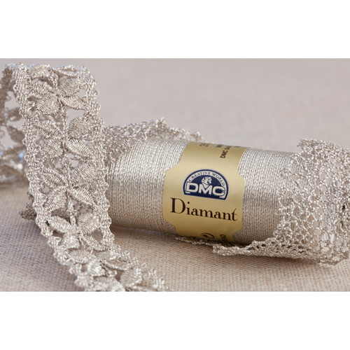 DMC Diamant Metallic Thread 38.2yd-White - 380-D5200 - 077540592050