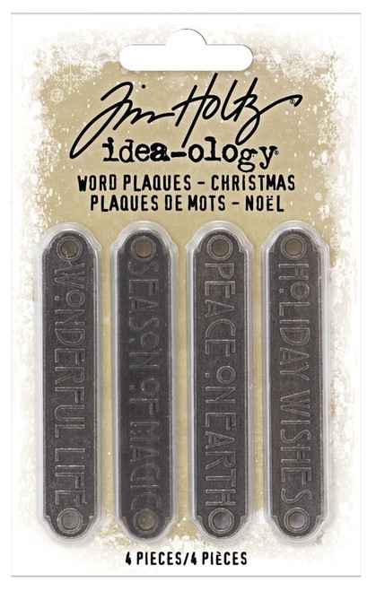 Idea-Ology Metal Word Plaques 4/Pkg-Christmas TH94203