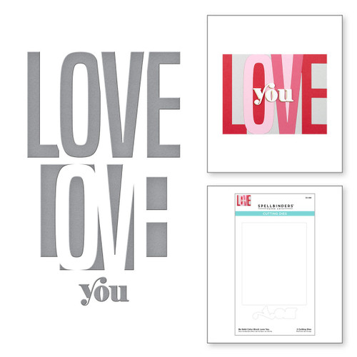 Spellbinders Etched Dies-Love YouBe Bold Color Block S5488