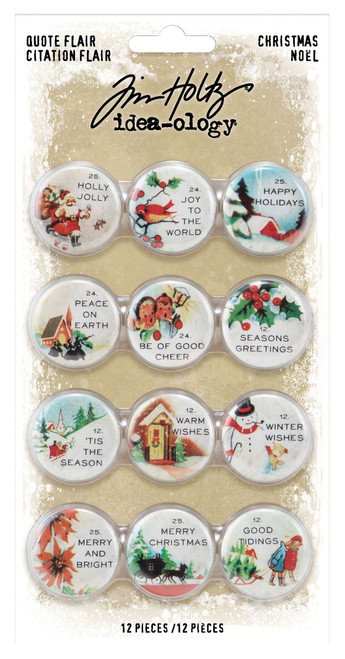 2 Pack Idea-Ology Quote Flair Buttons 12/Pkg-Christmas TH94196